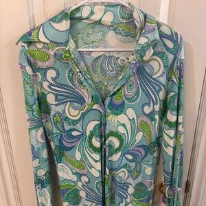 vintage psychedelic print shirt so cute